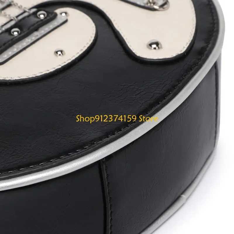 G5AE Trendy PU Leather Crossbody Bag in Guitar Shoulder Bag with Adjustable Strap Suitable for Student and Band Members