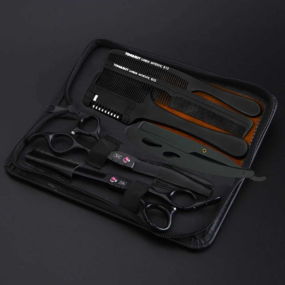 Professional Japan 440C 6 Hair Scissors Haircut Scissor Thinning Barber Cutting Shears Hairdresser Scissors Barbershop Set W250716