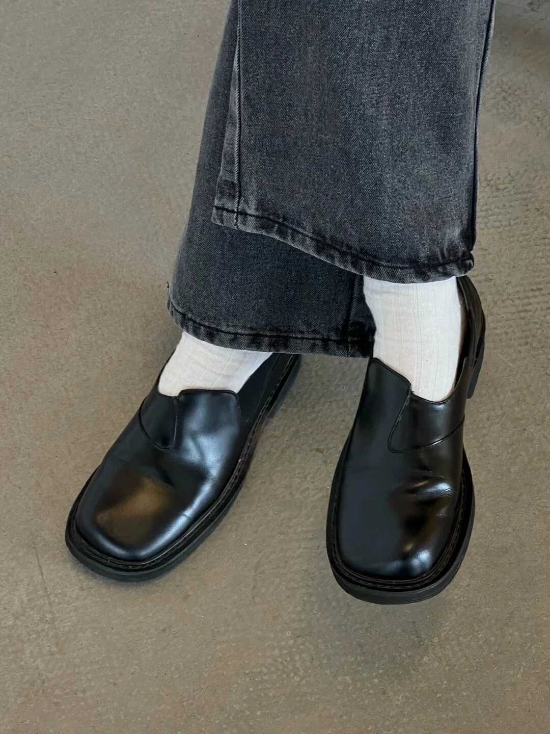 Parisian Casual Leather oes Mens Business Casual Slip-On Loers Bean oes Super Fiber Leather Round Toe Rubber... W250716