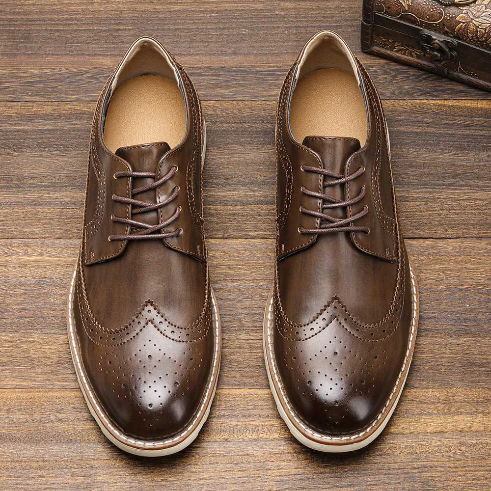 2023 Brand Mens Brogue Casual Shoes Fashion Comfortable Shoes W250716
