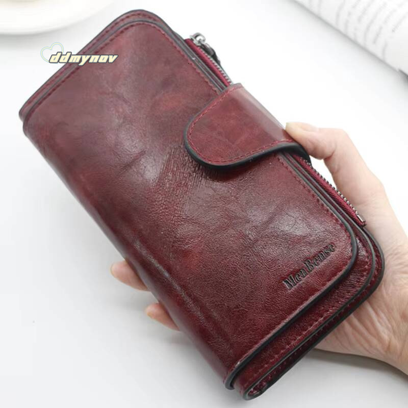 Wallet Made of Leather Wallets Three Fold VINTAGE Womens Purses Mobile Phone Female Coin Purse Carteira Feminina ddmynov