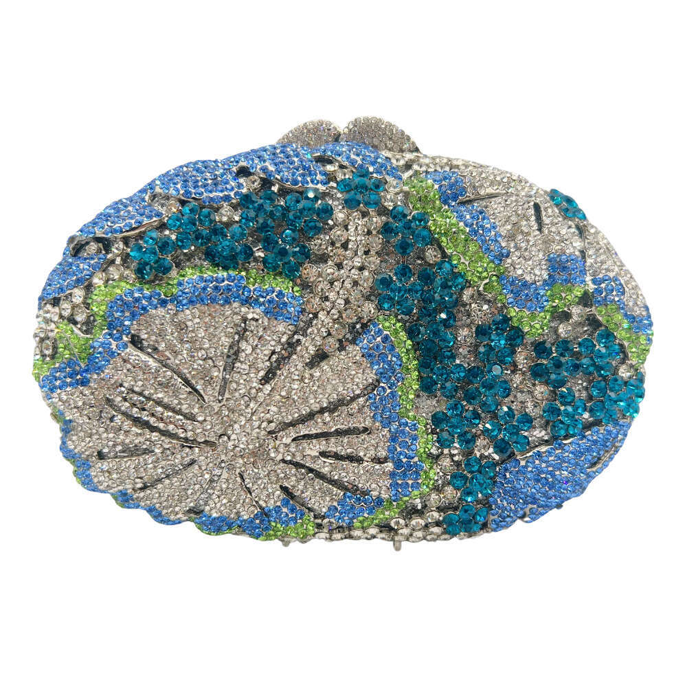 Flower Clutch Purse For Women Wedding Party Rhinestone Sequin Bags Golden High Quality Elegant Evening Bag
