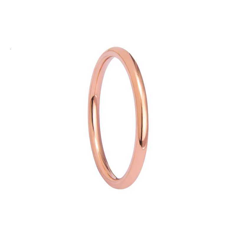 2MM Thin Titanium Steel Silver color Couple Ring Smooth Simple Fashion Rose Gold Color Finger Ring For Women and Men mens gifts S250716