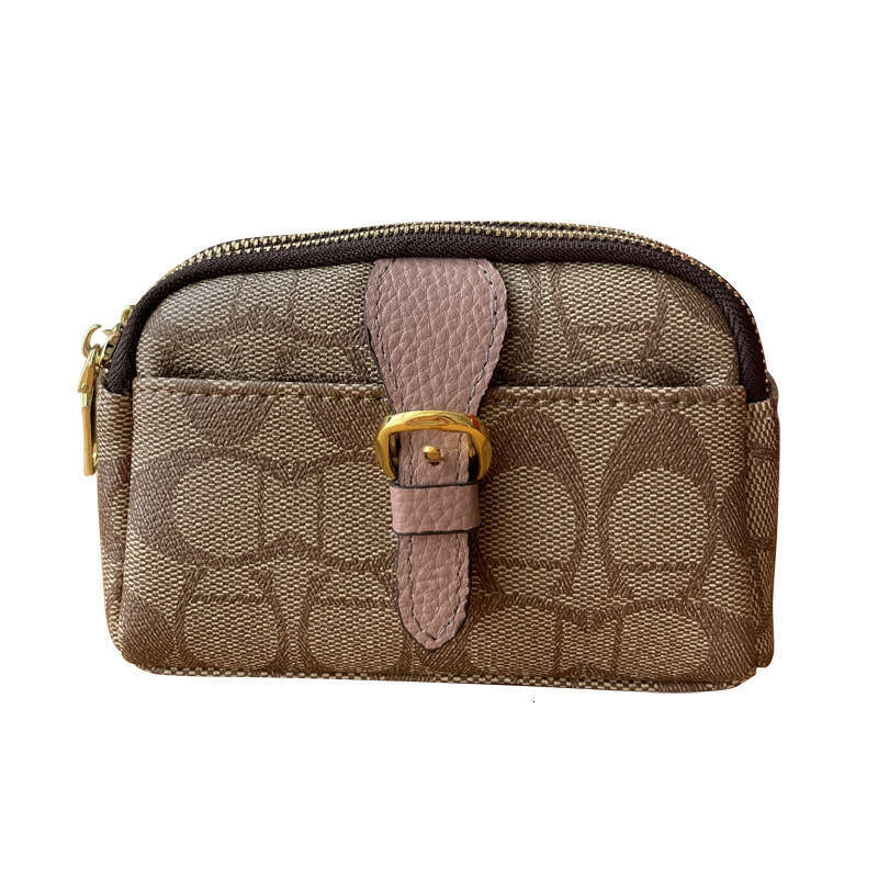 Exquisite Internet Celebrity Printed Coin Purse for Women, Zipper Multi-Functional Handheld Small Wallet, Large Capacity High-End Clutch