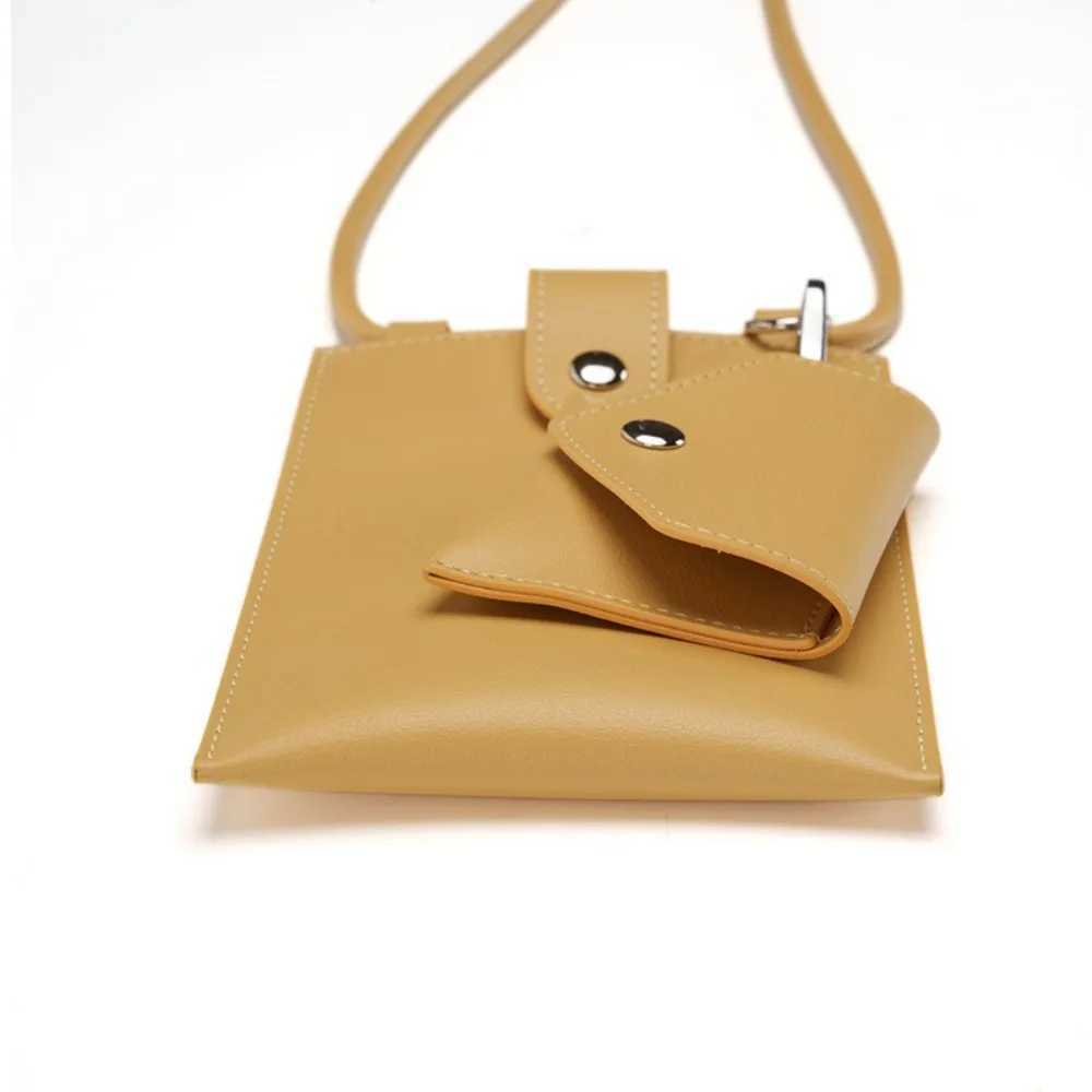 Portable 2 In 1 Travel Mobile Phone Bag PU Leather Solid Color Crossbody Bag with Coin Purse Lightweight Shoulder Bag