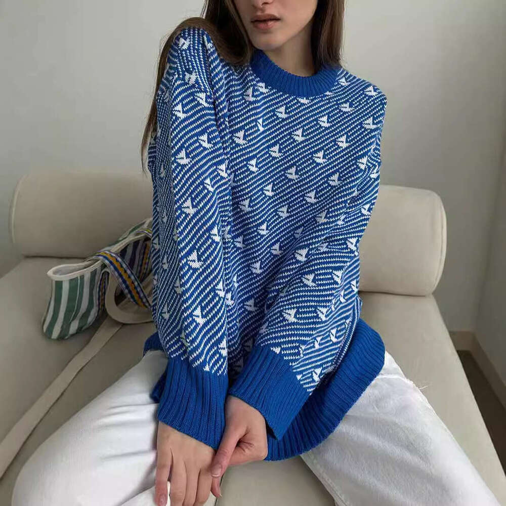 Round Neck Sailboat Winter New Style Elegant Commuter Versatile Loose Knitted Pullover Sweater B5