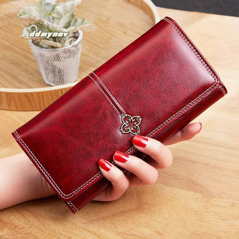 Leather Wallet Woman Luxury Long Wallets Fashion Women Purses Money Bags Handbags Womens Purse Cards Holder ddmynov