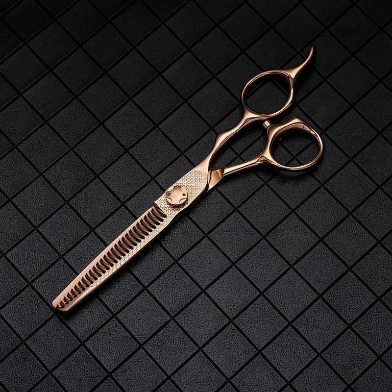 6Inch VG10 Salon Hair Stylist Professional Hairdressing Scissors Rose Gold Flat Teeth Thinning Shears W250716