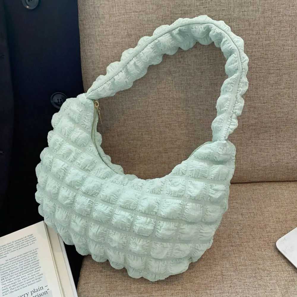 Quilted Shoulder Bags Small Cloud Handbags Pleated Bubbles Handbags Solid Color Underarm Shoulder Bags for Women Girls