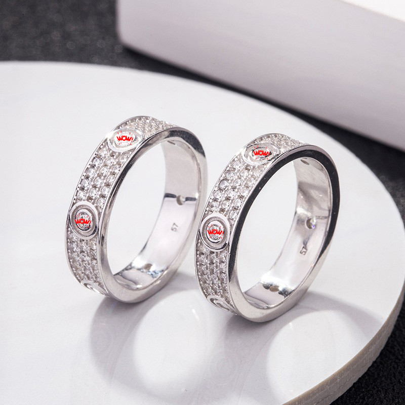 925 Silver Rings Thiner Classic Love Three Rows of Luxury Eternity Ring D VVS Moissanite Wedding Engagement Ring Ladies Men