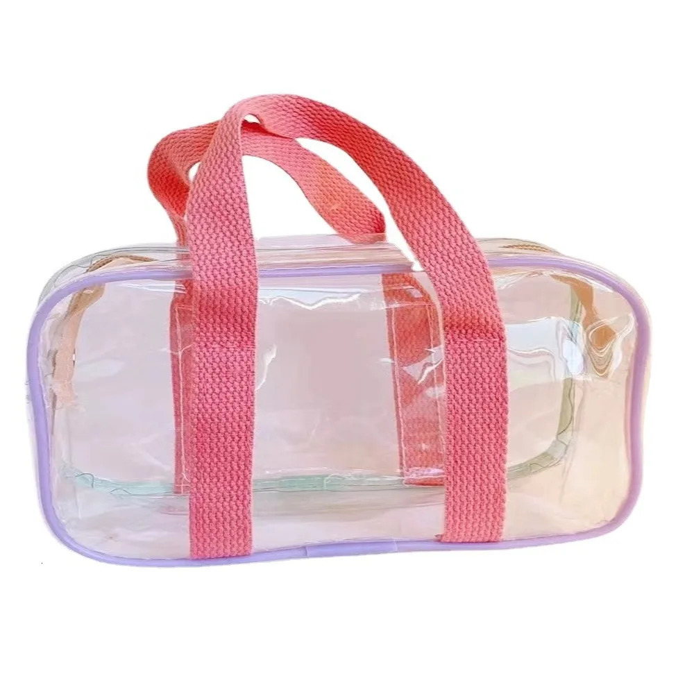 Large Capacity PVC Transparent Jelly Handbags Washing Bag Summer Outdoor Beach Tote Waterproof Swimming Storage Bag 250714