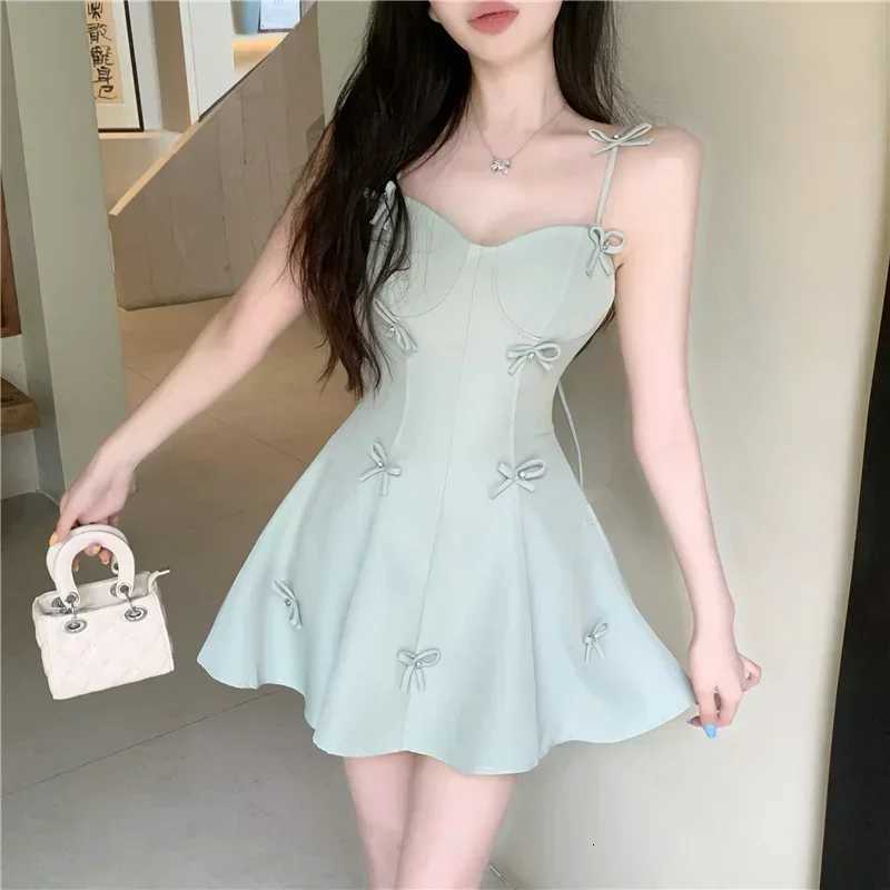 Topanoma Women Evening Dresses Bowknot Lace Up Sleeveless Slim Backless Sweet Elegant Cocktail Dress for Birthday Wedding Party R250716