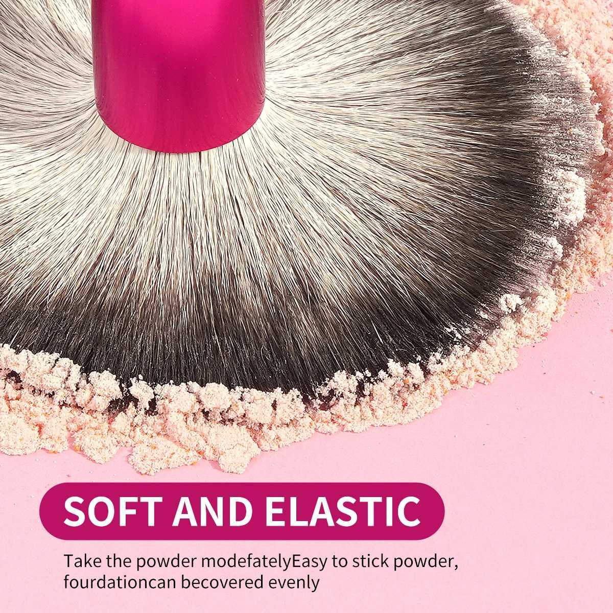 2-in-1 Double-head Fan Makeup Brush Round Top Brush for Liquid Cream Powder Cosmetics Blending for Mothers Day Gift Travel GiftXJ2500716