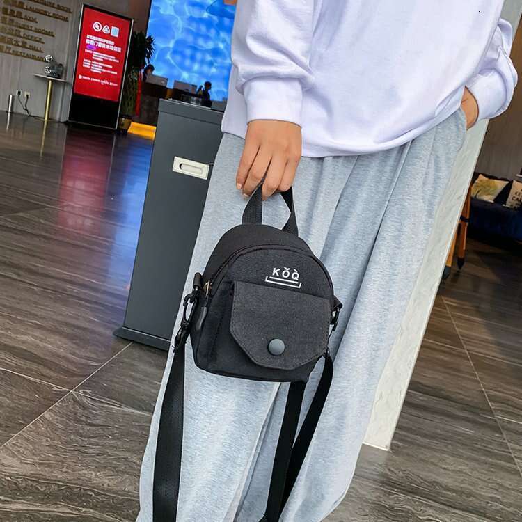 2025 New Korean Style Casual Simple Fashion Solid Color Internet Celebrity Phone Canvas Crossbody Bag