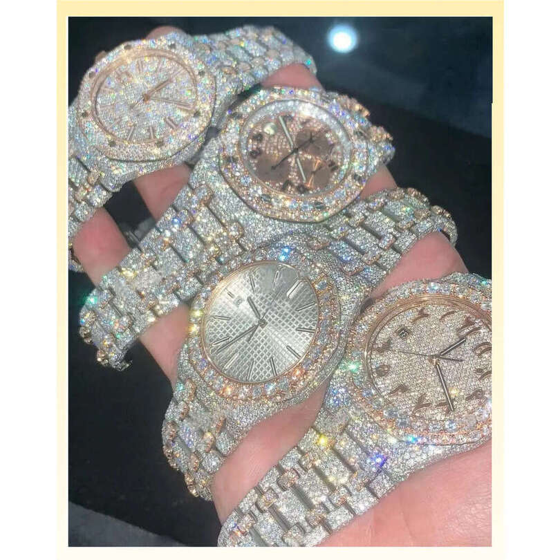 Moissanite Iced Out Designer Mens Watch For Men And Womean High Quality Automatic Movement Noctilucent Watches Orologio. Montre De Luxe Audemare 41B5