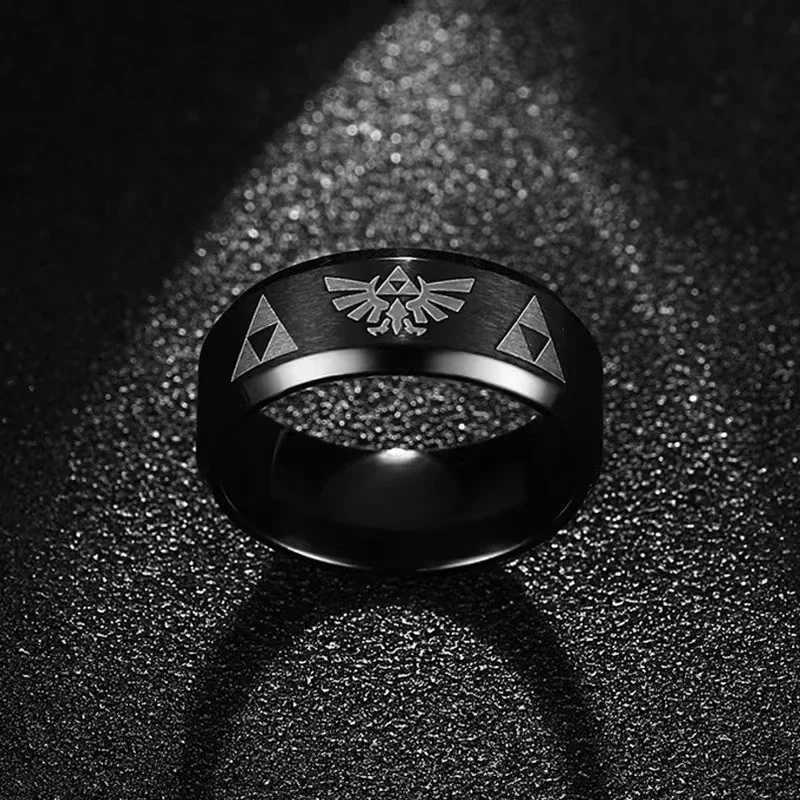 Fashion Anime Triforce Triangle Symbol Band Ring for Men Women Stainless Steel Finger Rings Cosplay Party Jewelry Gifts S250716