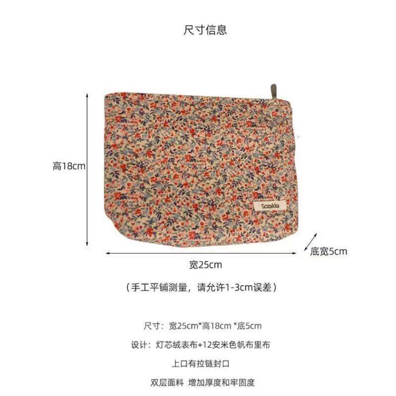 Large Capacity Women's Cosmetic Kit Toiletry Organizer Daily Clutch Bag Ins Fashion Retro Floral Makeup Pouch X250716