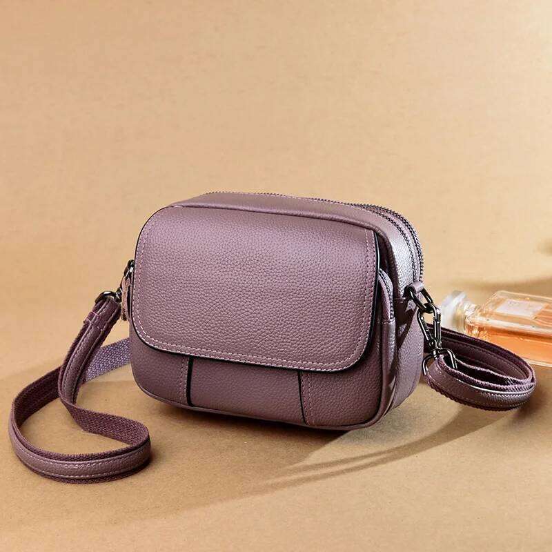 Genuine Leather Women's Casual Fashion Messenger Small Shoulder Bag Crossbody Bags For Real Cowhide Women Handbags