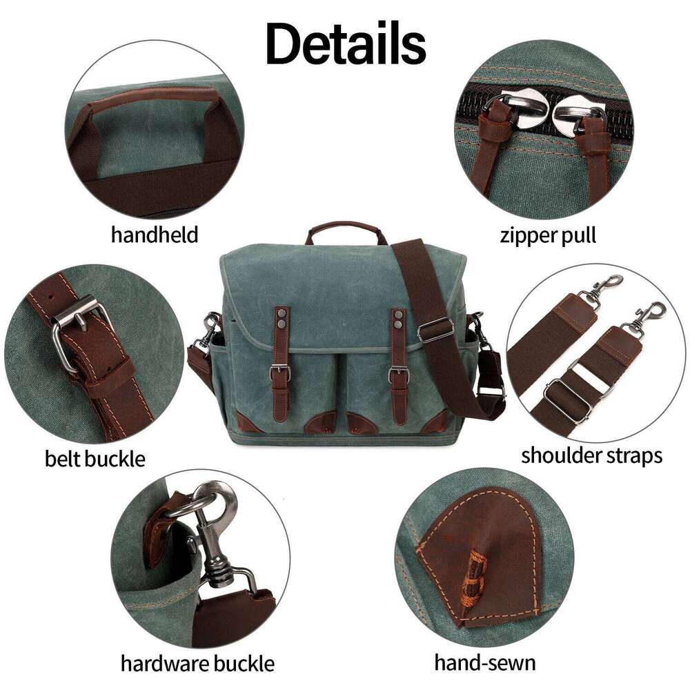 Men's Messenger Bag, 17 Inch Laptop Backpack Vintage Leather Slung Bag