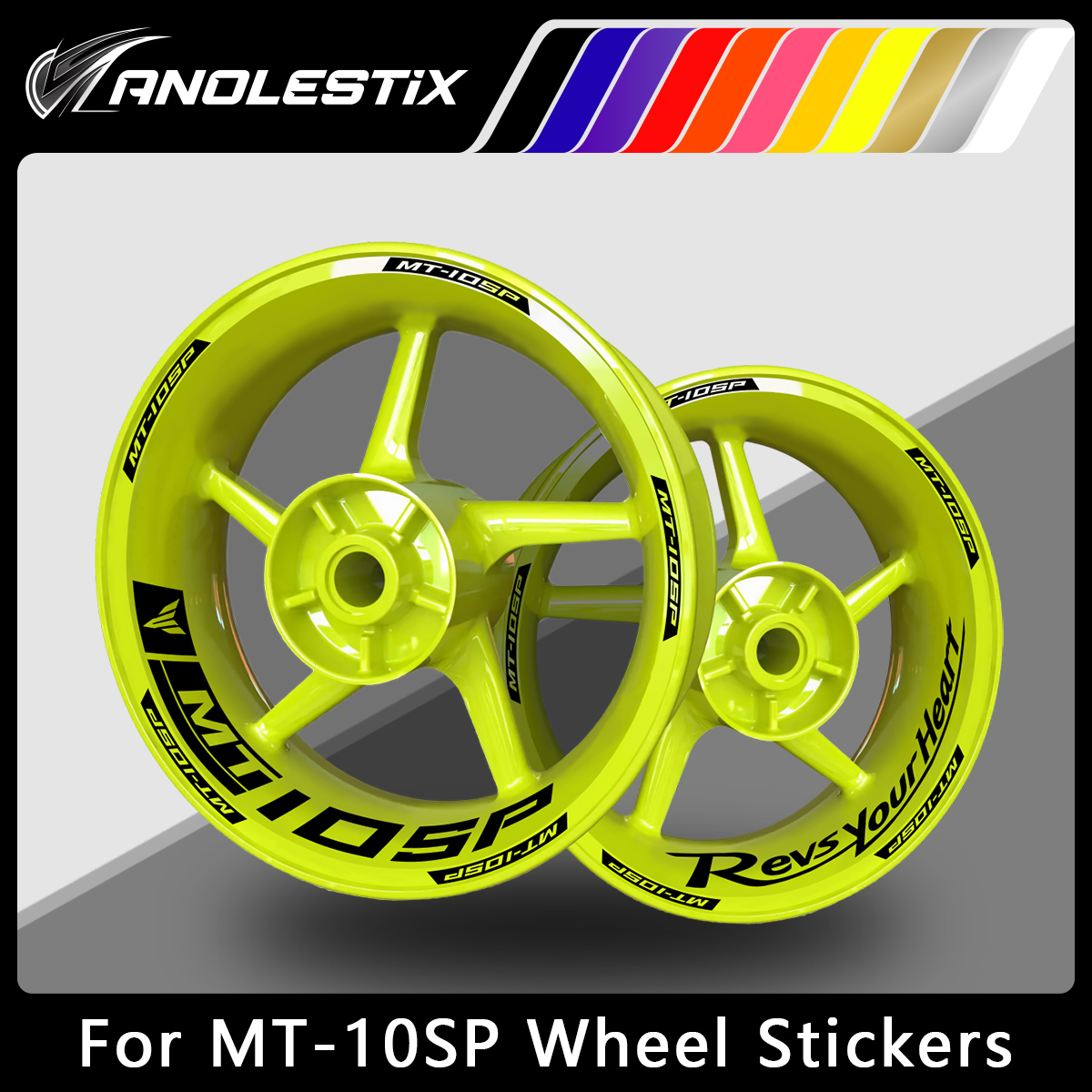 AnoleStix Reflective Motorcycle Wheel Sticker Hub Decal Rim Stripe Tape For YAMAHA MT-10 SP MT10SP