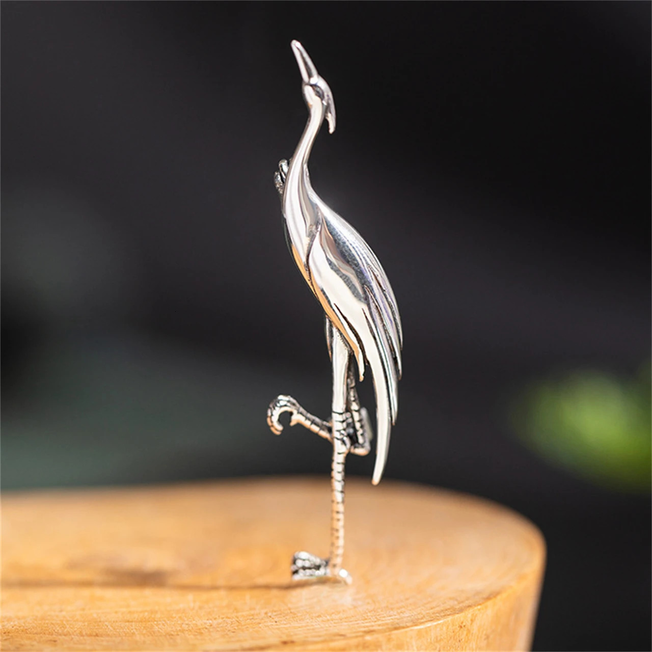 MeiBaPJ 925 Sterling Original Red-Crowned Crane Needle Lapel Dress Brooch Men and Women Fine Charm Party Jewelry 250712