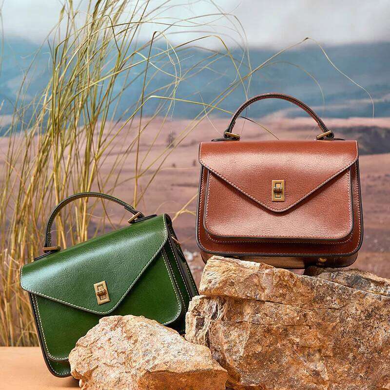 High-Quality Real Cowhide Women Shoulder Designer Retro Small Tote Bag Ladies Crossbody Bags Female Classic Satchels
