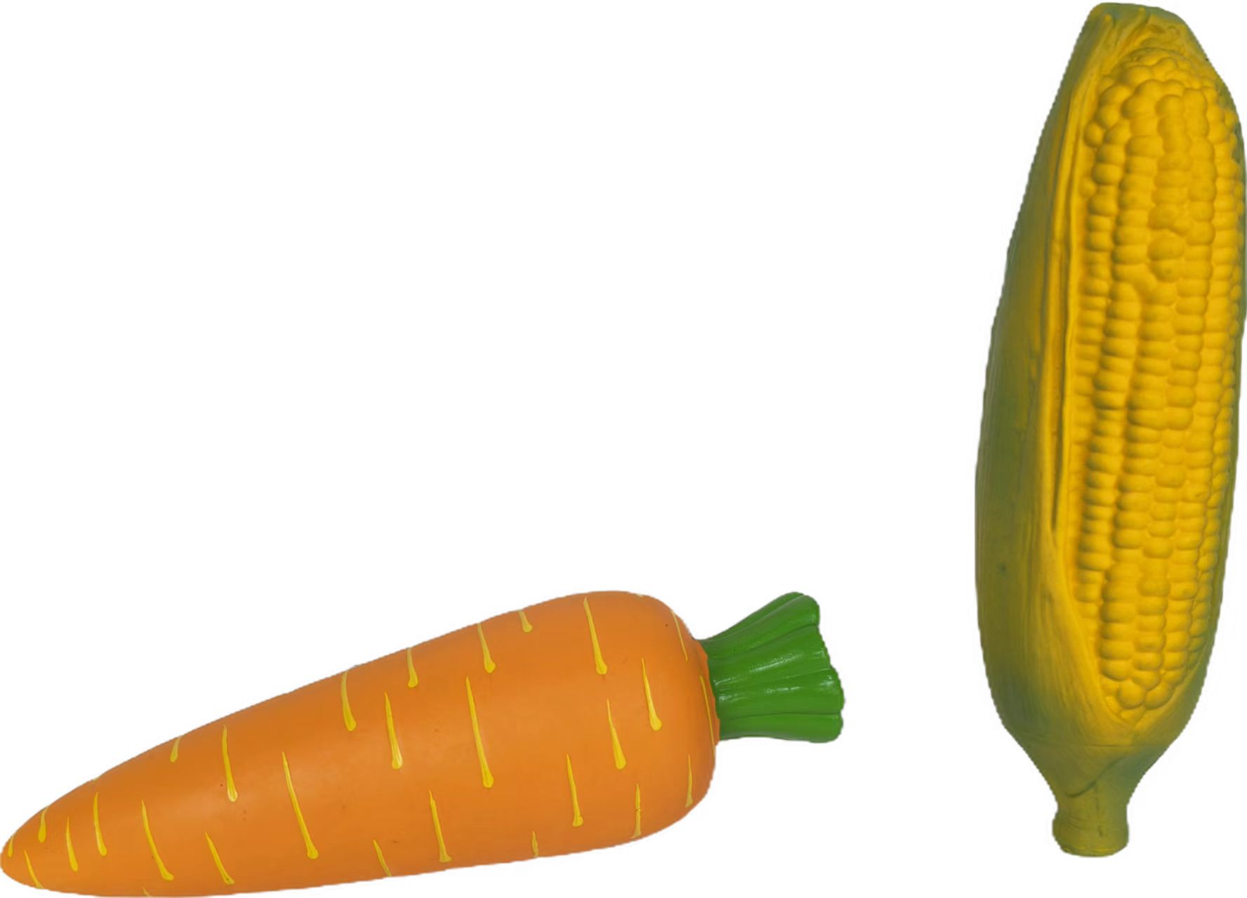 Latex Chewing Squeaky Dog Toy Durable Natural Rubber Dog Playtime with Carrot & Corn-shaped vegetable Dog Toys 4pcs/Pack