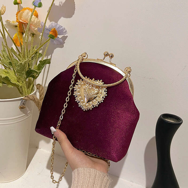 Woman bags Ladies 2025 New Chinese Style Texture Handheld Chain Crossbody Evening Bag