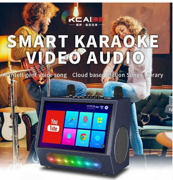 Portable Speakers New Audio display screen with system microphone, color light, karaoke cross-border speaker z250716