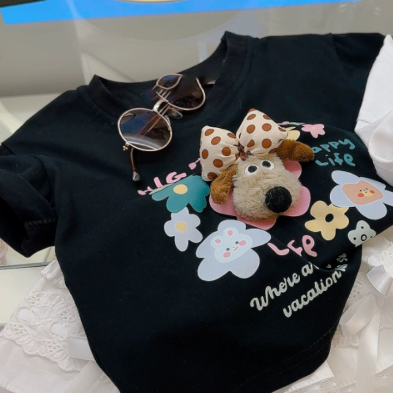 Children's short-sleeved T-shirt for boys and girls summer T-shirt for babies designer cartoon top with soft and skin-friendly fabric children�