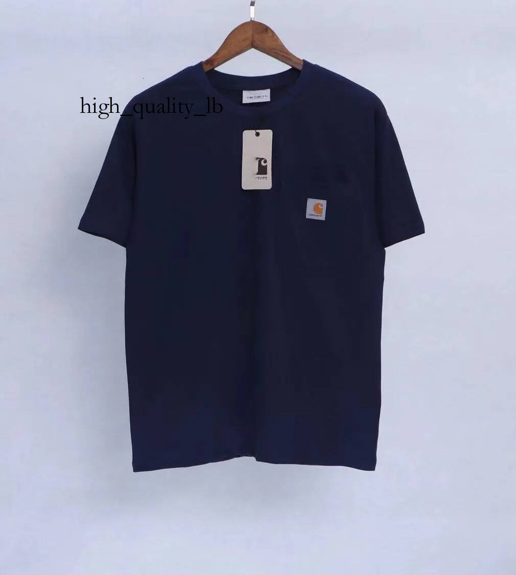 Designer carharttshit Mens Women's high quality T-Shirt Pocket Trendy Street Short Carharttness Short Sleeve Tshirt Hip Hop Shirts Tees d11