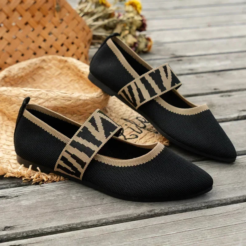 Womens Summer Fashion Elastic Strap Comfortable Non-Slip Flat Shoes for Daily Outing Casual Low-top Shoes 250712