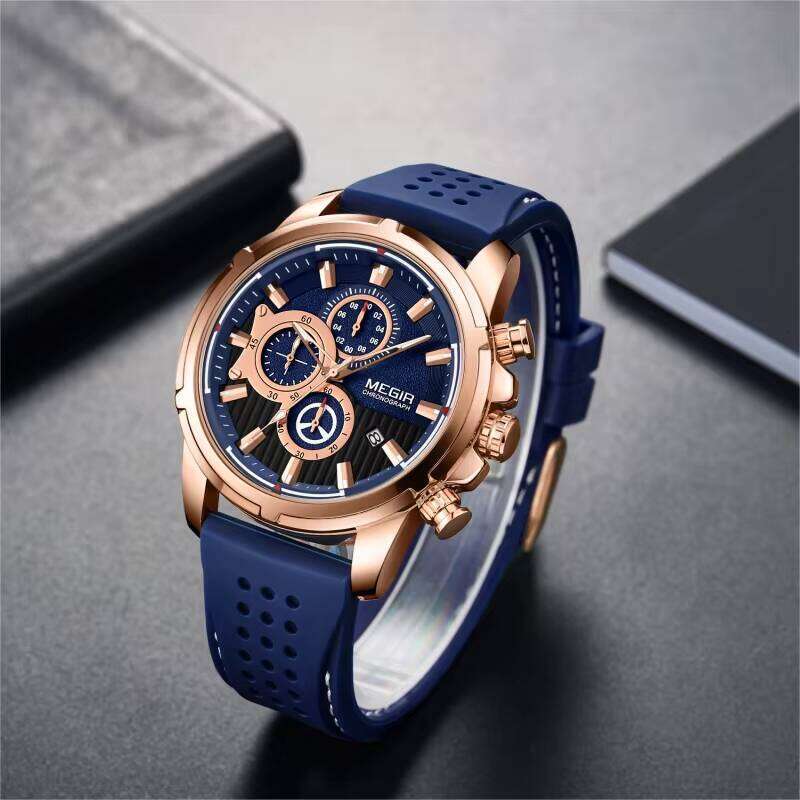 Men's Multifunction Chronograph Watch - 47mm Large Dial, Luminous, Waterproof, Silicone Strap