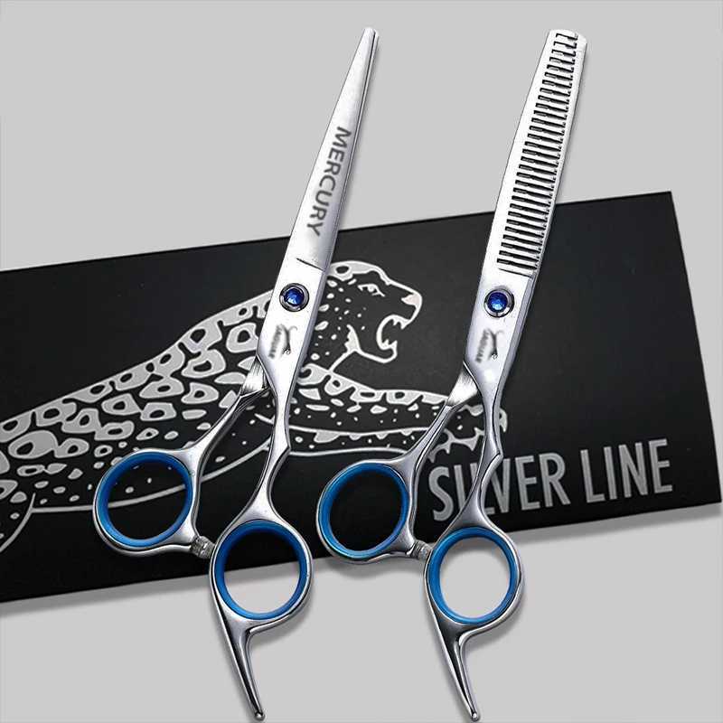 Japan 440c Steel 6.0 Inch Hairdressing Scissors Professional High Quality Cutting Thinning Set Barber Scissors Tool Salon Shears W250716
