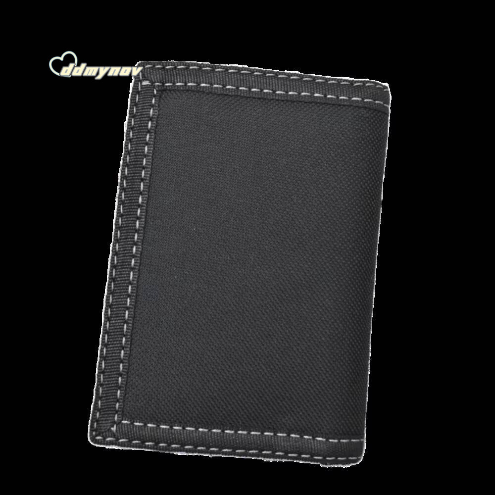 Touch Fastener Mens Short Wallet Fashion Leisure Multi-position 3 Fold Purse Durable Black Male Coin Pocket Daily Use ddmynov