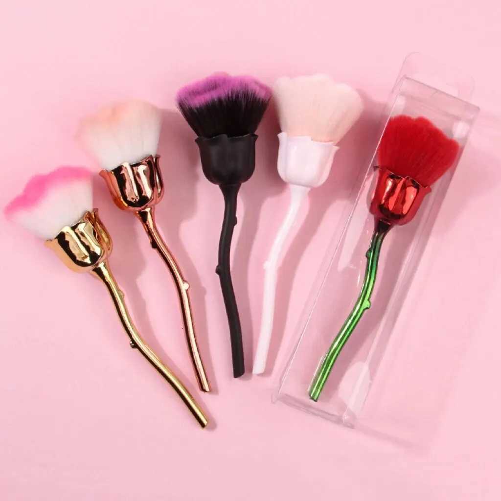1pc Black Rose Shaped Loose Powder Makeup Brush Women Face Beauty Tools Nail Art Dusting Brush Foundation Grooming Makeup Tools XJ2500716