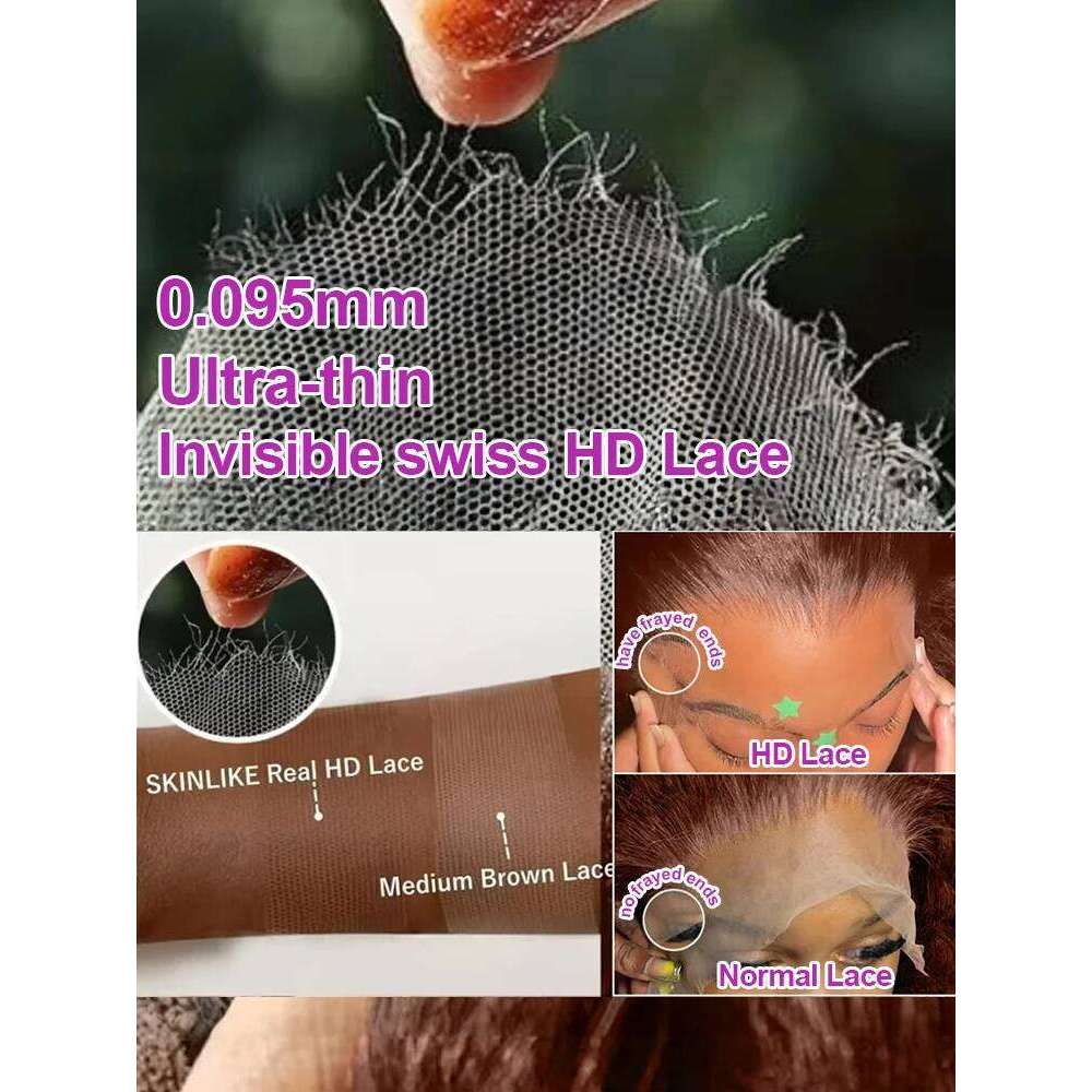 300 Density Chocolate Brown Deep Wave Front Human Hair 40Inch Color Hd Lace Frontal Wig For Women 13x6 Water Curly Wigs