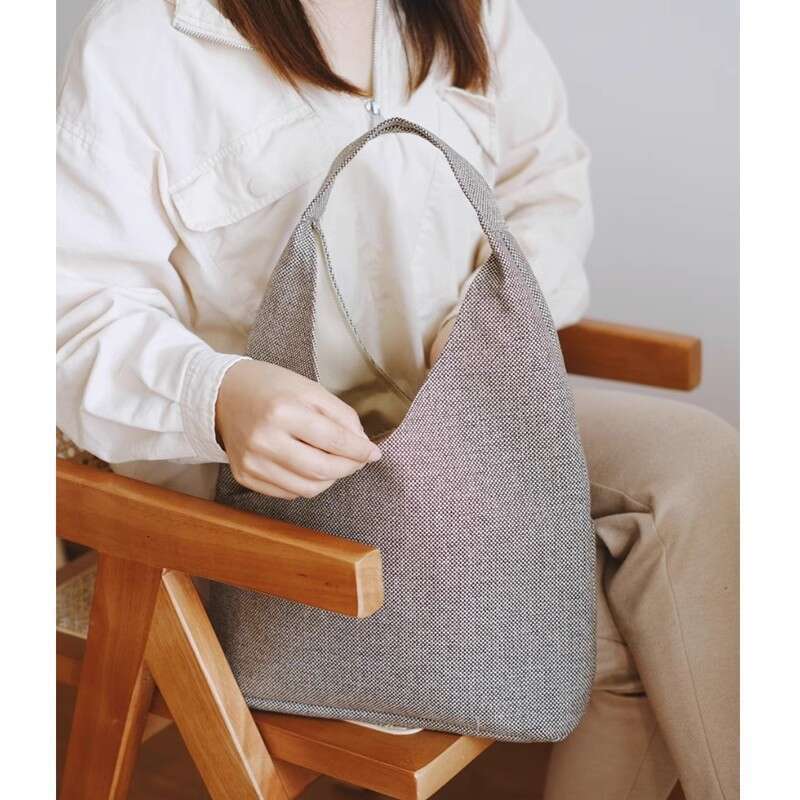 Niche Design Cotton Linen Canvas for Women, Single Shoulder Handbag, Casual Commuter Versatile Large Capacity Portable Tote Bag