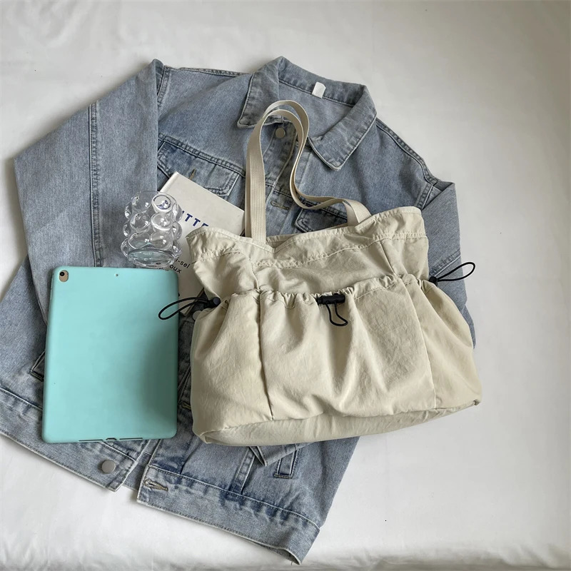 1 Piece Large Capacity Tote Bag fashion Shoulder Canvas Bag Work Commuting Bucket Bag 250714