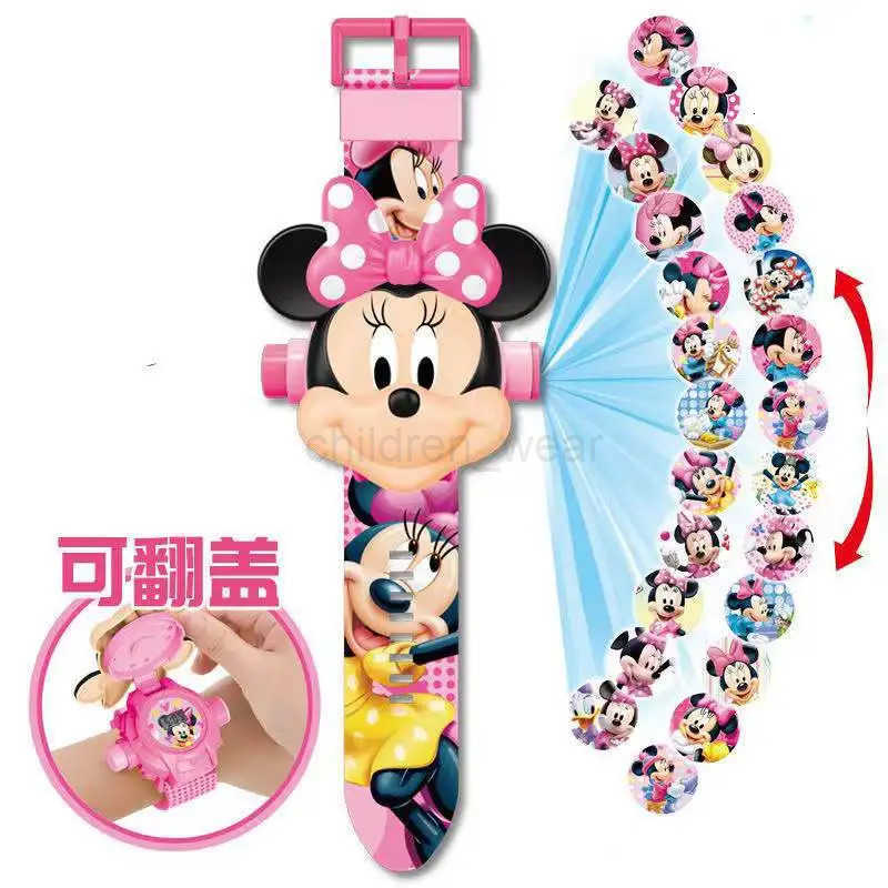 Disney 24Pictures 3D Projection Childrens Toy Student Digital Watch Gift Cars Lightning Mcqueen Wrist Watch 3D Projection Watch W20250716