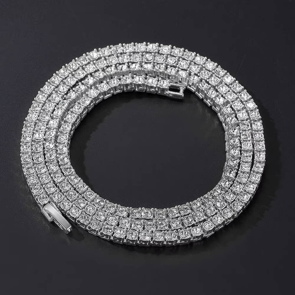 Luxury Mens Womens Hip Hop Tennis Chain Necklace S925 Silver VVS D Moissanite 2mm-5mm Gold Plated Fine Jewelry Iced Collection jewelry for women