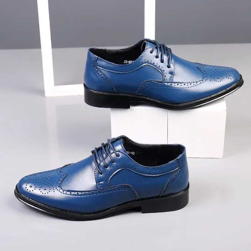 2023 Mens Wingtip Oxford Shoes Genuine Calfskin Leather Brogue Dress Shoes Classic Business Formal Shoes for Men Y250715