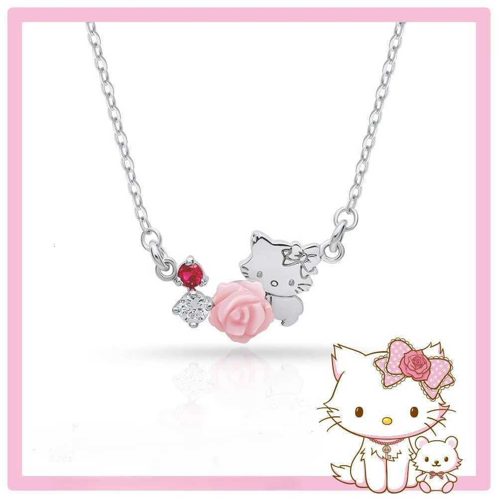Sanrio Kawaii Hello Kitty Rose Diamond Necklace Cartoon My Melody Diamond Ring Bracelet Couple Jewelry Girl Holiday Gifts w250716