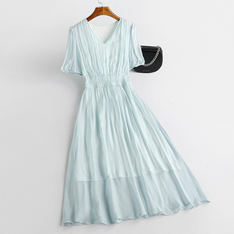 2025 Mulberry Silk Long Dress Summer New Style Petite Fresh Pure Desire Wholesale