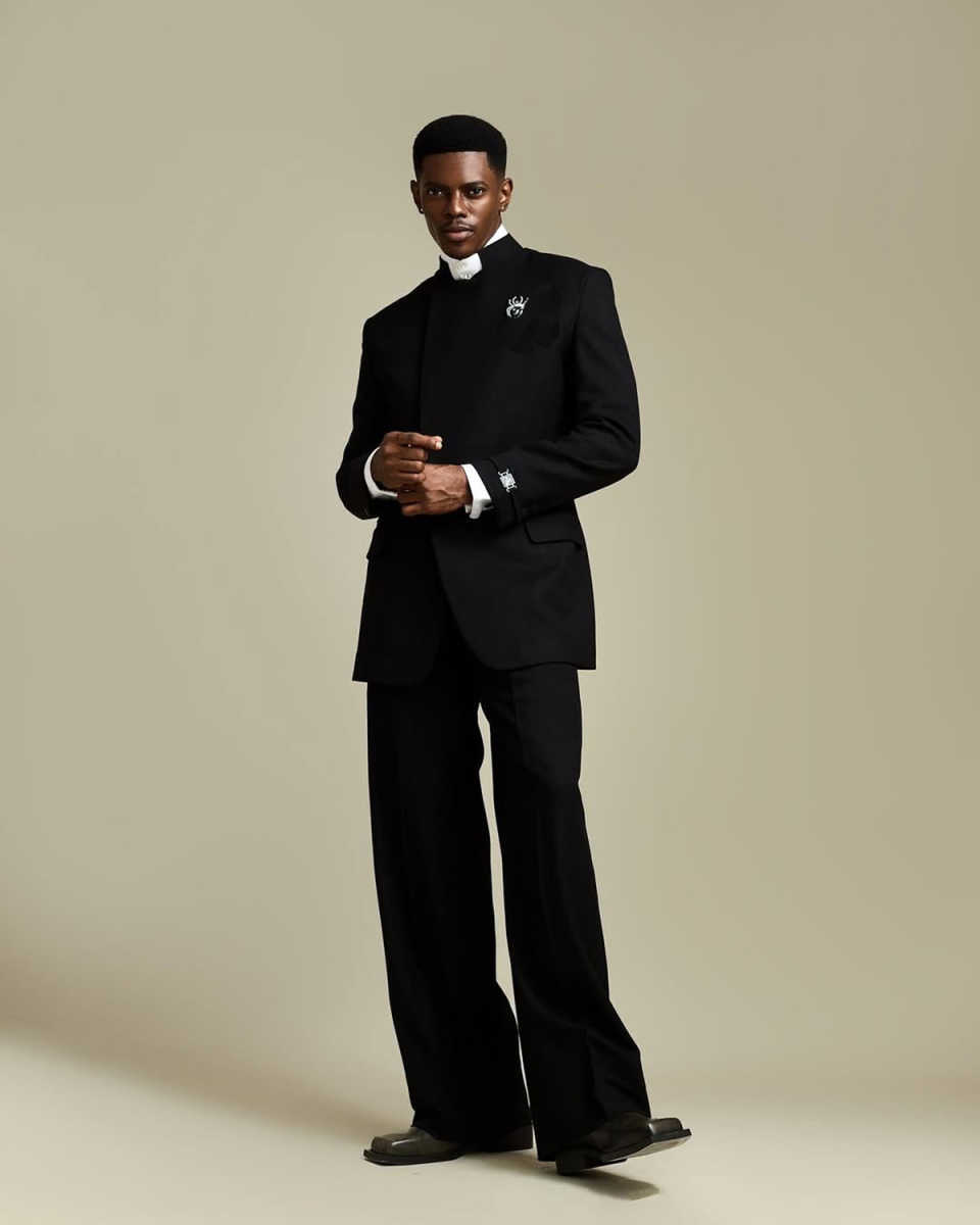 New Wedding Men Suits Stand Up Collar Business Suit Loose Tailor-Made Groom 2-Pcs Coat Pant Formal Occasions Party Plus Size Customized M253447