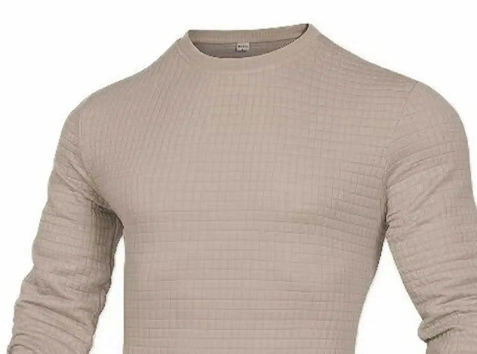 Mens coat fashion small check Waffle youth round neck jacquard check hoodie 250716
