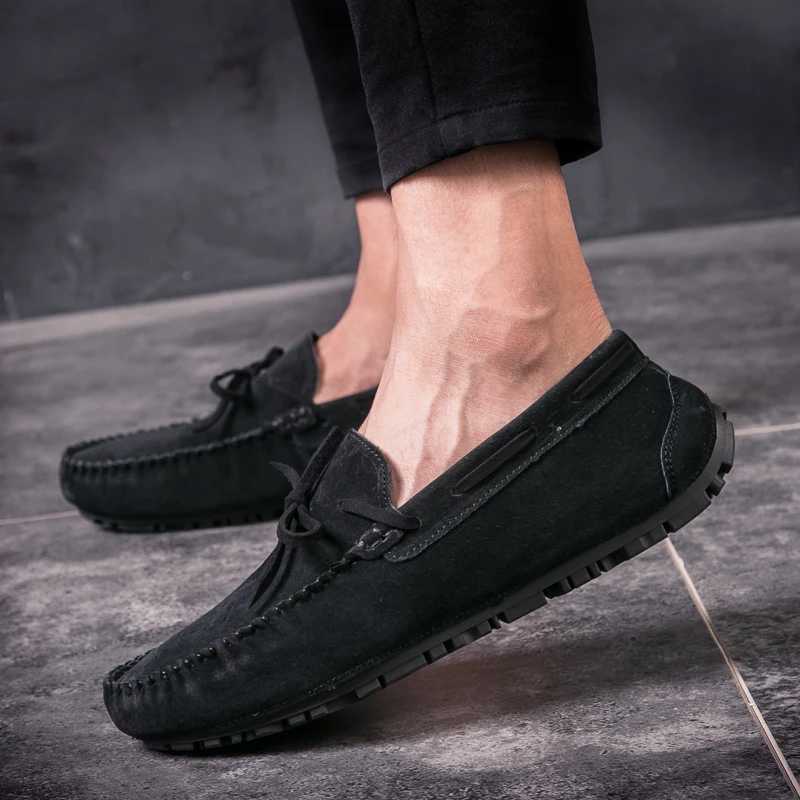 2025 Wearable Fashion Men Moccasins Penny Loafers High Quality Suede Leather Shoes Men Slip On Flats Gommino Driving Shoes W250716