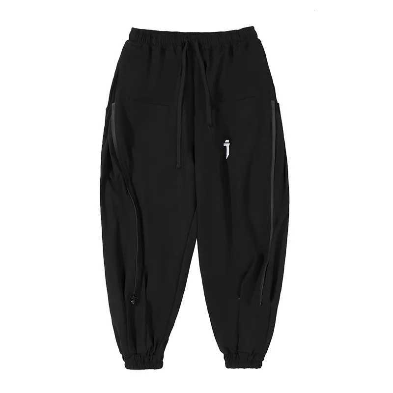 11 BYBBS DARK 2024 Mens Joggers Harem Trousers Summer Thin Cool Black Pants Zipper Design Elastic Waist Streetwear Pants y250716
