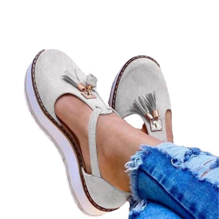 2024 Summer New Women's Shoes Tassel Thick Sole Large Size Cross Jing Sandals