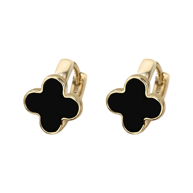 Fashion Leaf Clover Stud Versatile Simple High-End Light Earrings